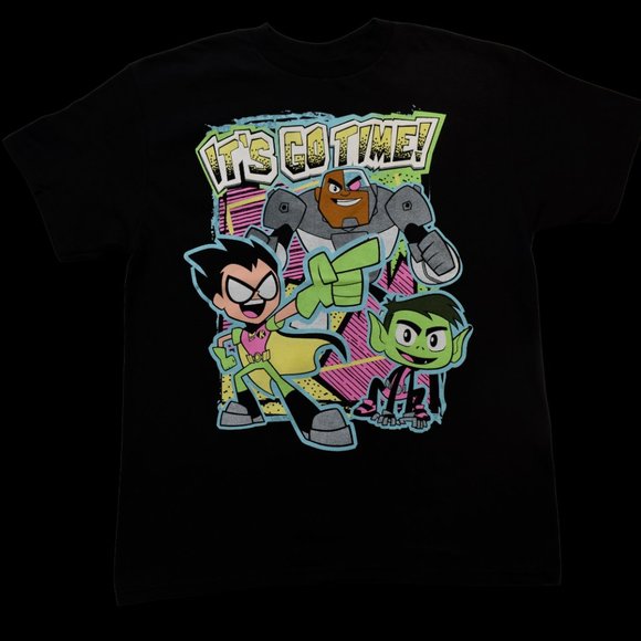 Teen Titans Go Youth Boys High Density Ink It's Go Time Shirt New Large - Picture 2 of 4